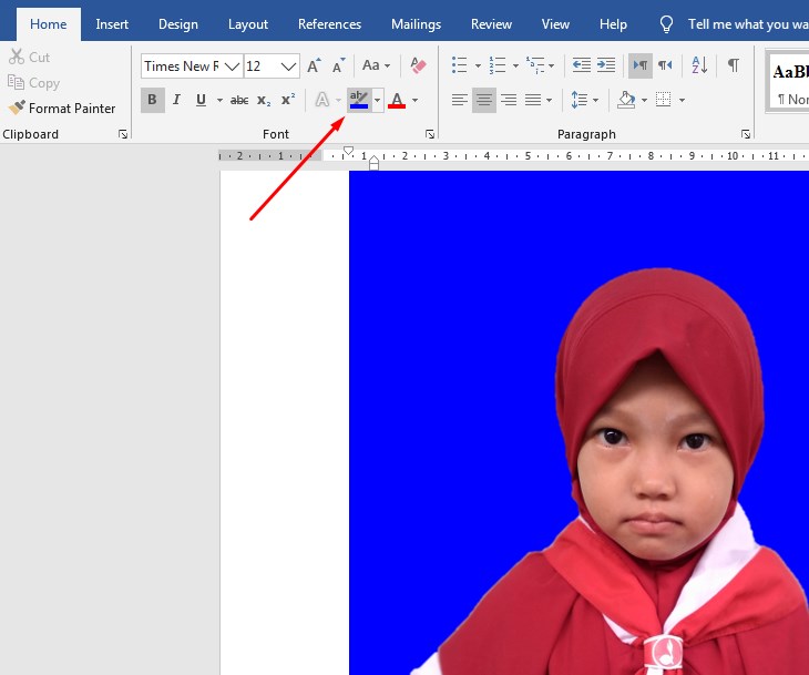 cara mengganti background foto dengan word 2007